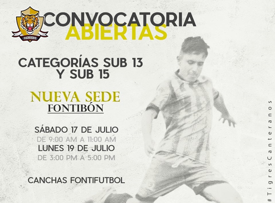 Convocatorias abiertas para Tigres Fútbol Club.