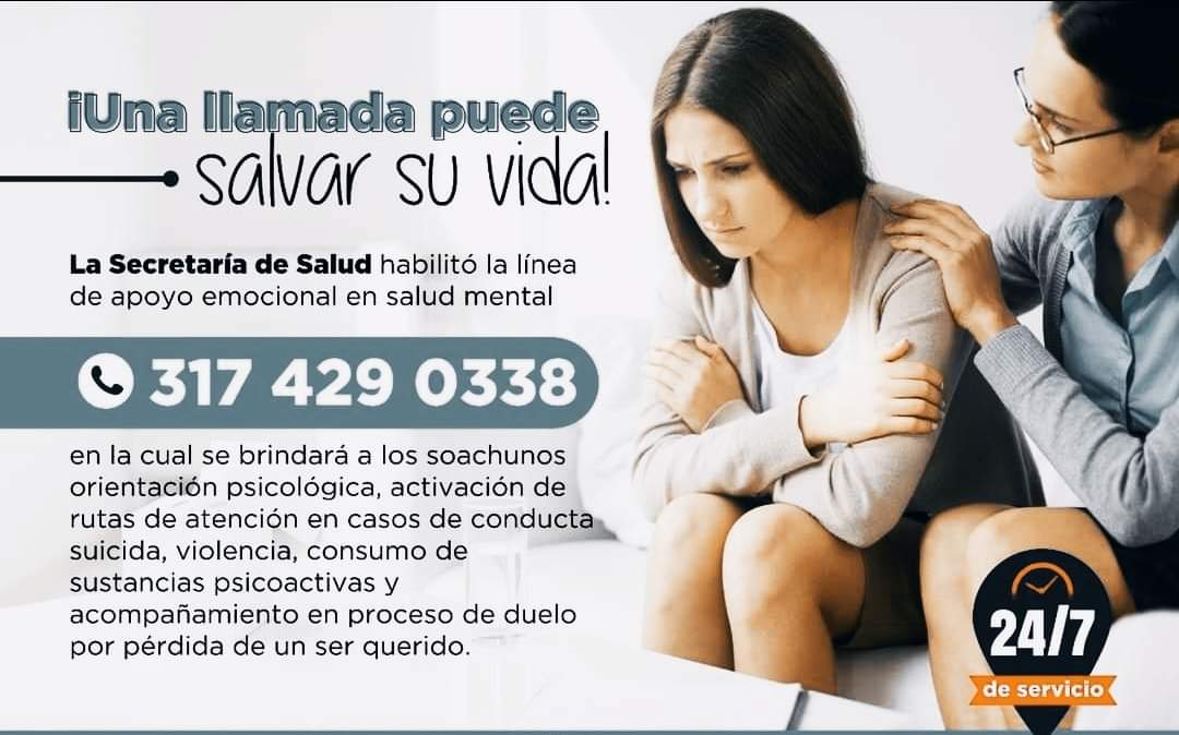 Nueva línea de atención en salud mental - 24 horas en Suacha.