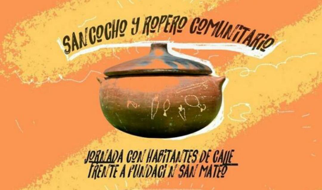 Sancocho y ropero con habitantes de calle en Bogotá.