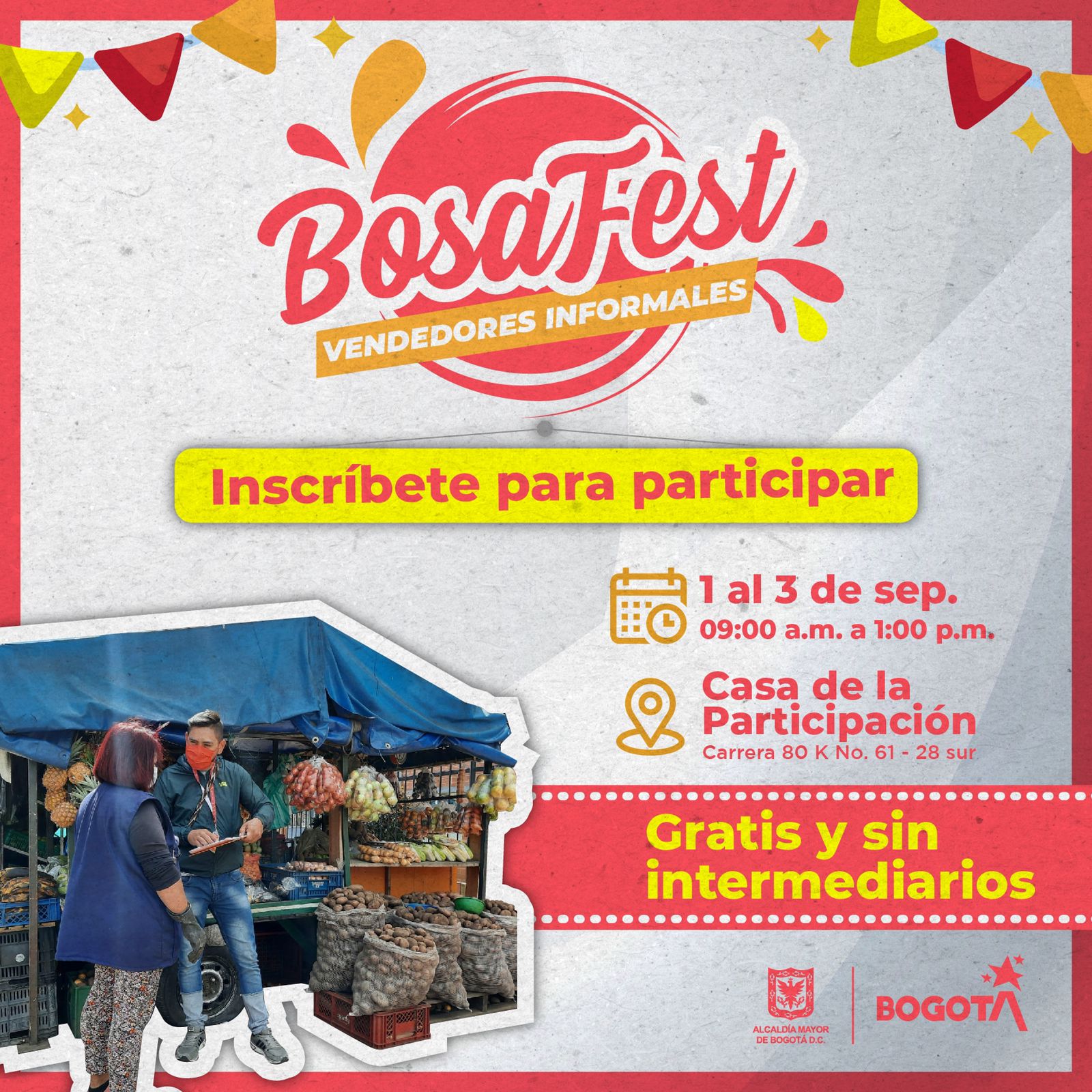 Bosa fest: gran feria de ventas informales en Bogotá.