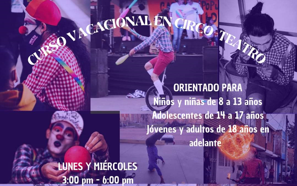 Curso vacacional en circo y teatro gratis en Suacha.