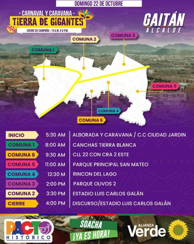 Con Carnavales en las comunas, Caravana y los Gaiteros de San Jacinto, Heiner Gaitán cierra su campaña a la Alcaldía.