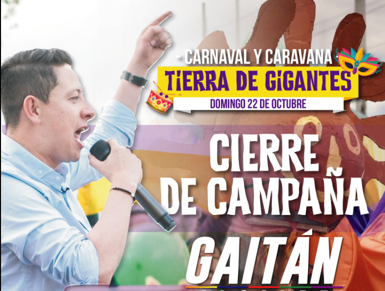 Con Carnavales en las comunas, Caravana y los Gaiteros de San Jacinto, Heiner Gaitán cierra su campaña a la Alcaldía.