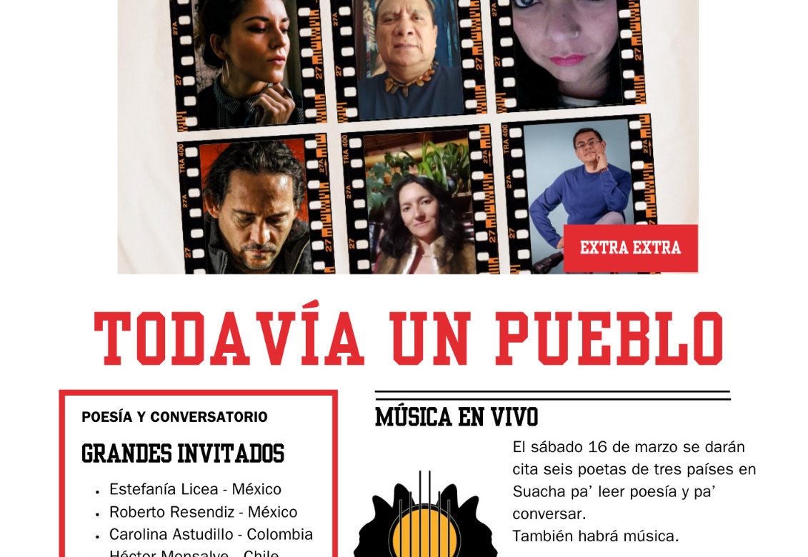 6 poetas de 3 países en Suacha pa’ leer poesía y conversar .